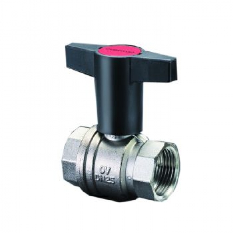 кран шаровой, optibal, dn-20, 3/4&quot;, вв, pn, бар-16, ручка-пластмассовая, удлинённая антрацит, никелированный oventrop