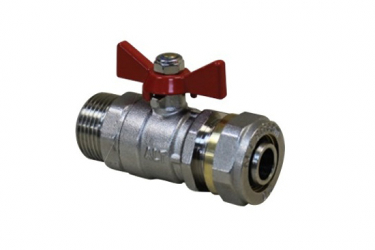 кран шаровой под обжим 16x1/2&quot; бабочка, altstream
