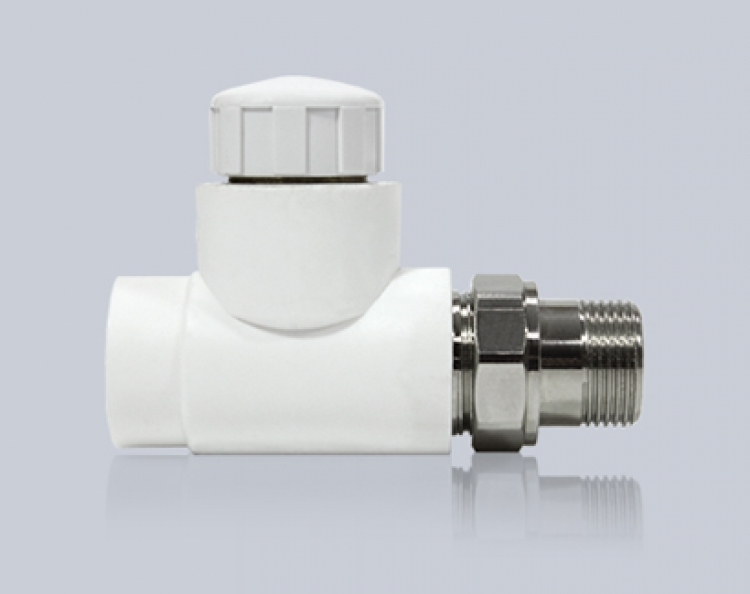 Термоклапан прямой с преднастройкой 25x3/4"  (Белый), Tebo